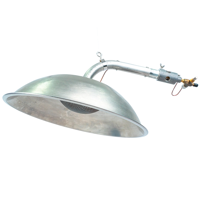 Campânula Globa 5 Pleyades para aquecimento avícola, desenvolvida para proporcionar conforto térmico e melhor desempenho na criação de aves.